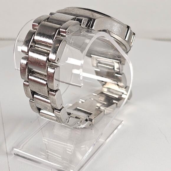 Geneva Quartz Watch Silver Tone 40mm Crystal Bezel Japan Movt New Battery - Picture 12 of 14